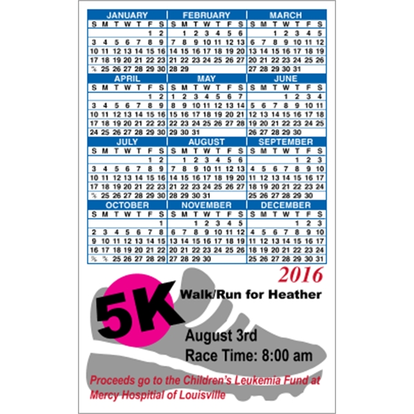 3.5" x 5.625" Bottom Image - Calendar Magnet