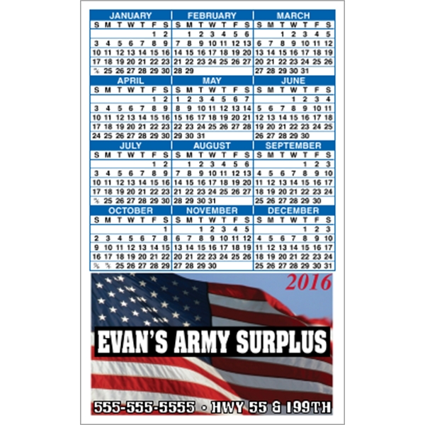 3.5" x 5.625" Bottom Image - Calendar Magnet