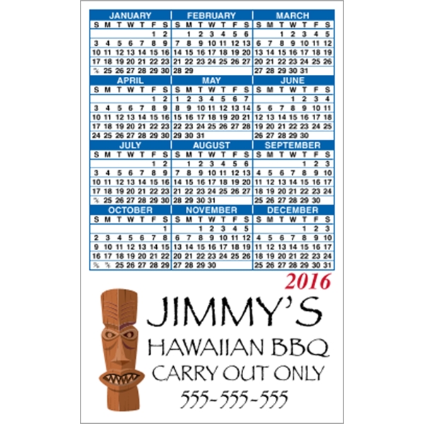 3.5" x 5.625" Bottom Image - Calendar Magnet