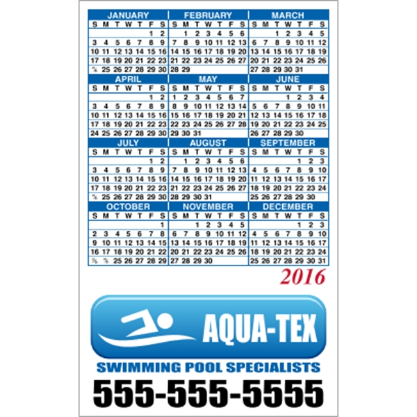 3.5" x 5.625" Bottom Image - Calendar Magnet