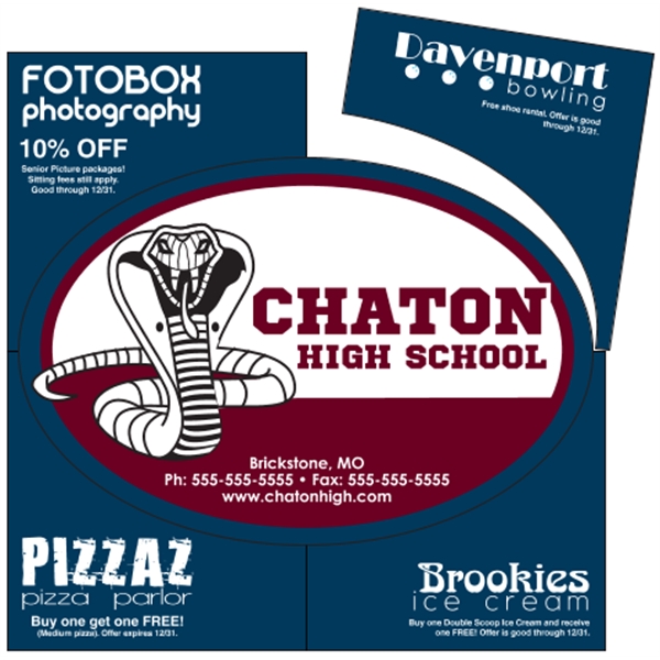 5.75" x 3.875" Oval Magnet in 6" Square w/Coupons
