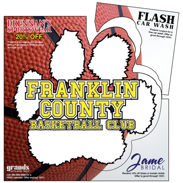 5.5" Paw Print Magnet in 6" Square w/Coupons
