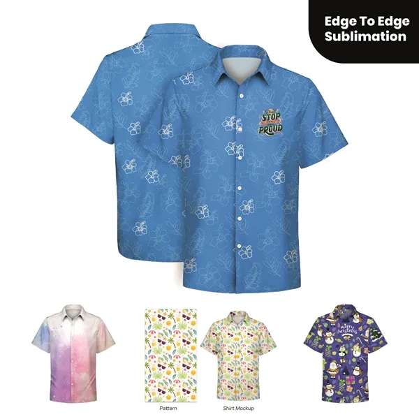 Men's Custom Sublimated Hawaiian Shirt Poly - Men's Custom Sublimated Hawaiian Shirt Poly - Image 0 of 0