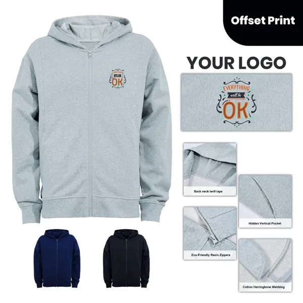 Personalized Cotton Unisex Full Zipper Hoodie - Personalized Cotton Unisex Full Zipper Hoodie - Image 0 of 1