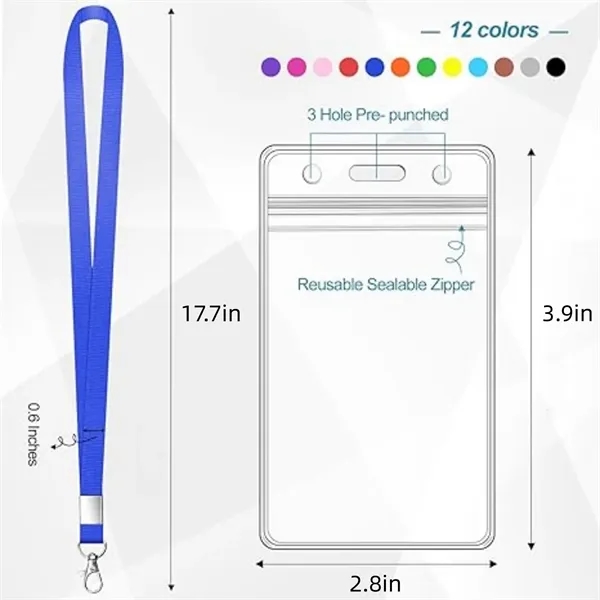 Customized Polyster Work ID Card Holder Lanyard Set - Customized Polyster Work ID Card Holder Lanyard Set - Image 1 of 4