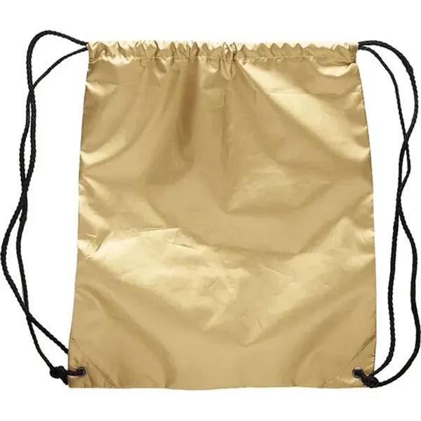 Promotional Shiny Classic Drawstring Backpacks - Promotional Shiny Classic Drawstring Backpacks - Image 3 of 4