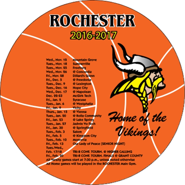 5.5" Circle Basketball Magnet