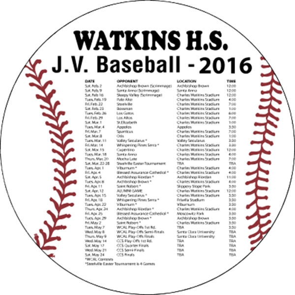 5.5" Circle Baseball Magnet