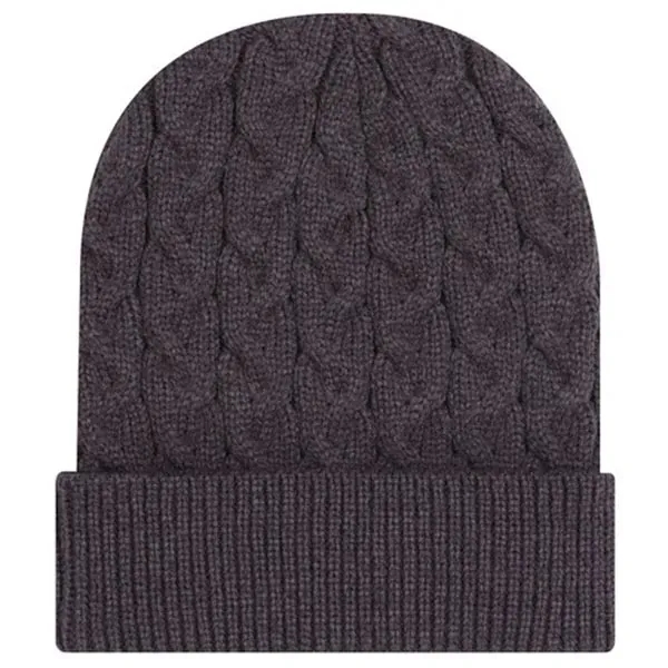 12" Cable Knit Beanie w/ Rib Knit Cuff - 12" Cable Knit Beanie w/ Rib Knit Cuff - Image 4 of 6