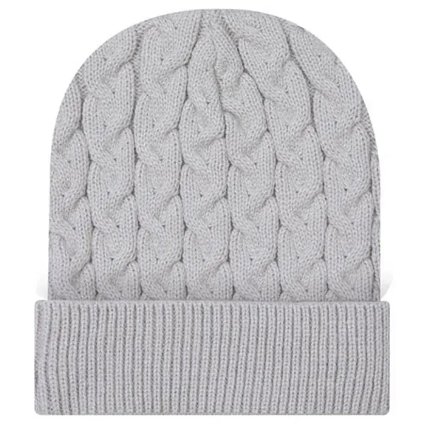 12" Cable Knit Beanie w/ Rib Knit Cuff - 12" Cable Knit Beanie w/ Rib Knit Cuff - Image 5 of 6