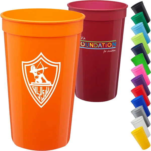 22 oz. Large Plastic Stadium Cup w/ Custom Imprint - 22 oz. Large Plastic Stadium Cup w/ Custom Imprint - Image 0 of 18