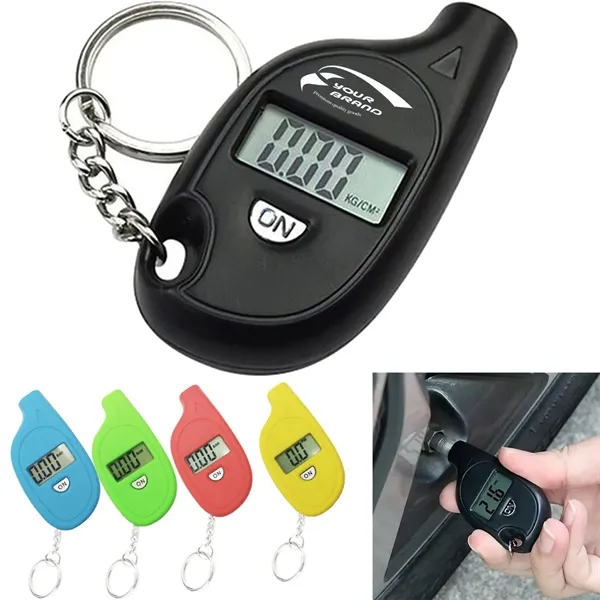 Digital Display Tire Pressure Gauge Keychain - Digital Display Tire Pressure Gauge Keychain - Image 0 of 3
