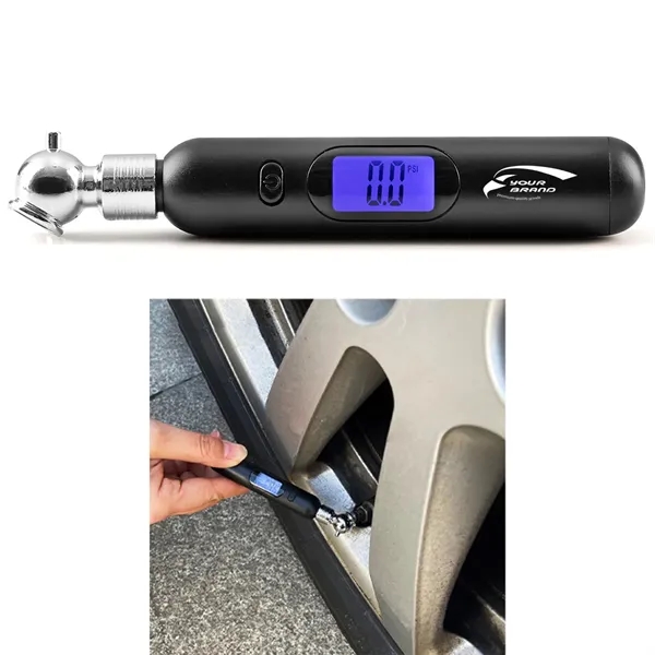 Metallic Head Digital Tire Pressure Gauge With Backlight LCD - Metallic Head Digital Tire Pressure Gauge With Backlight LCD - Image 0 of 2