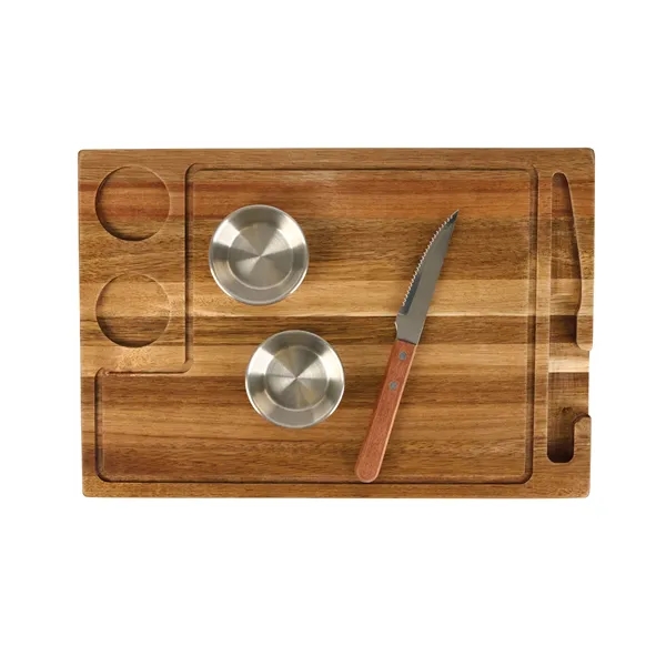 Arthur 4-Piece Acacia Wood Steak Board - Arthur 4-Piece Acacia Wood Steak Board - Image 9 of 13
