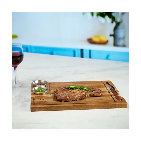 Arthur 4-Piece Acacia Wood Steak Board - Arthur 4-Piece Acacia Wood Steak Board - Image 12 of 13
