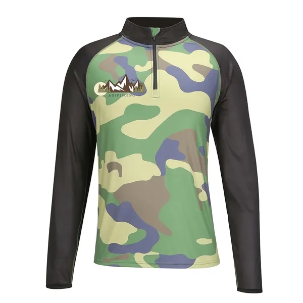 Athletic Quarter Zip Raglan Training Pullover (Full Color) - Athletic Quarter Zip Raglan Training Pullover (Full Color) - Image 3 of 3