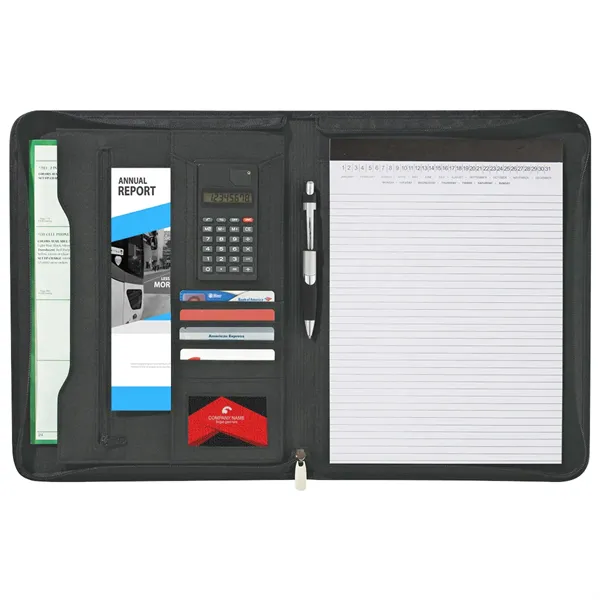 Eclipse Bonded Leather Zippered Portfolio With Calculator - Eclipse Bonded Leather Zippered Portfolio With Calculator - Image 5 of 5