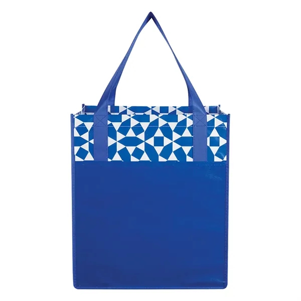Non-Woven Geometric Shopping Tote Bag - Non-Woven Geometric Shopping Tote Bag - Image 9 of 11