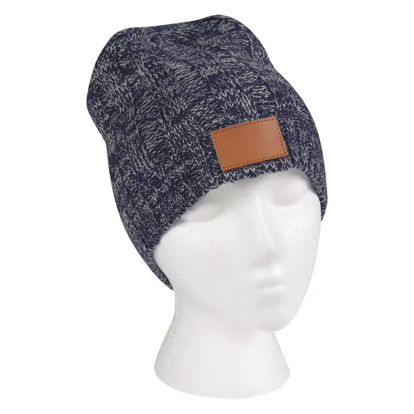 Knit Beanie With Leather Tag - Knit Beanie With Leather Tag - Image 5 of 8