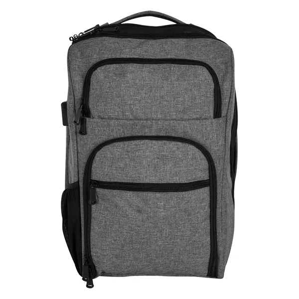 Heathered RFID Laptop Backpack & Briefcase - Heathered RFID Laptop Backpack & Briefcase - Image 5 of 8