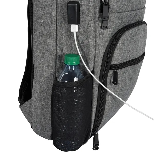 Heathered RFID Laptop Backpack & Briefcase - Heathered RFID Laptop Backpack & Briefcase - Image 6 of 8