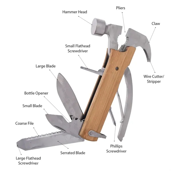 Custom 12-IN-1 MULTI-FUNCTIONAL WOOD HAMMER