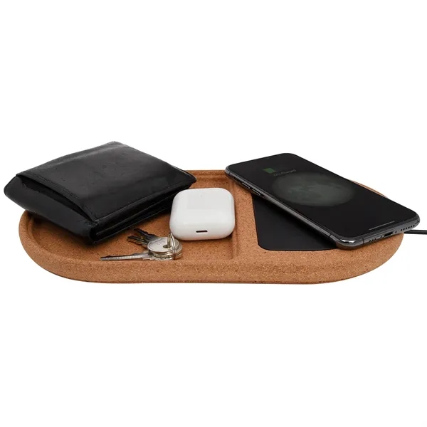 Cork Wireless Charging Pad Desktop Organizer - Cork Wireless Charging Pad Desktop Organizer - Image 3 of 3