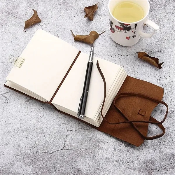 Handmade Genuine Leather Journals Notebooks with Tie Closure - Handmade Genuine Leather Journals Notebooks with Tie Closure - Image 2 of 9