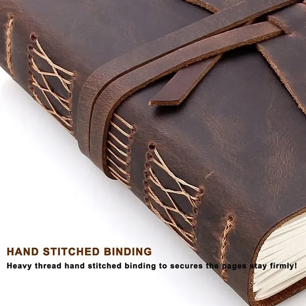 Handmade Genuine Leather Journals Notebooks with Tie Closure - Handmade Genuine Leather Journals Notebooks with Tie Closure - Image 3 of 9