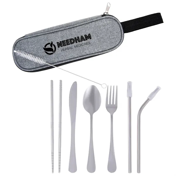 Stainless Steel Cutlery Set In Pouch - Stainless Steel Cutlery Set In Pouch - Image 1 of 8