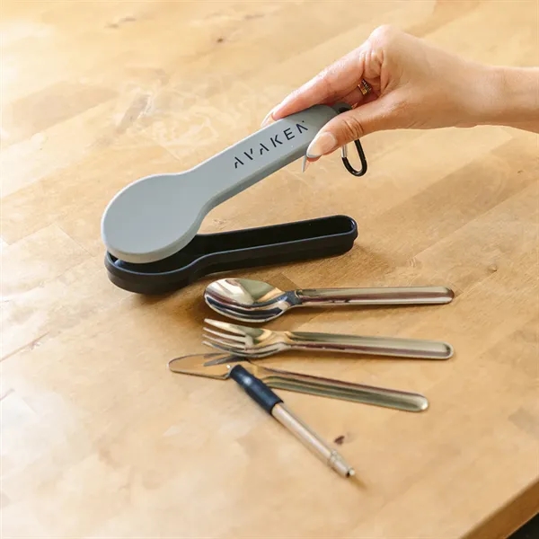 Travel Utensil Set With Silicone Holder - Travel Utensil Set With Silicone Holder - Image 5 of 9