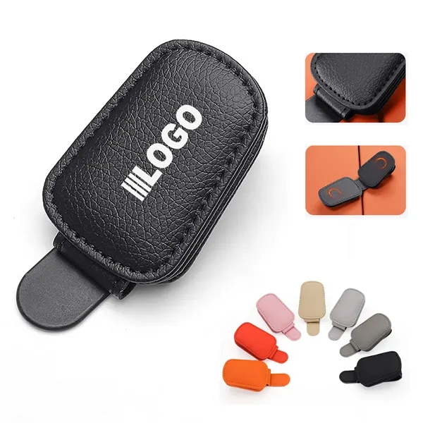 Magnetic Leather Car Sunglass Holder - Magnetic Leather Car Sunglass Holder - Image 0 of 4