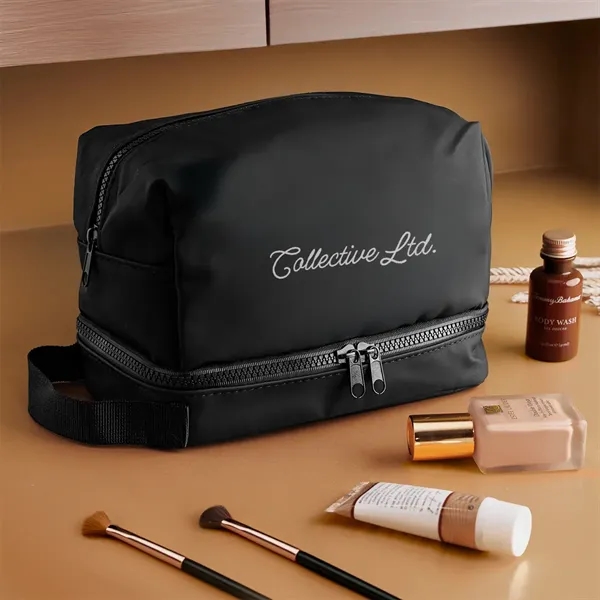 Hudson Recycled Leatherette Cosmetic Bag - Hudson Recycled Leatherette Cosmetic Bag - Image 6 of 11