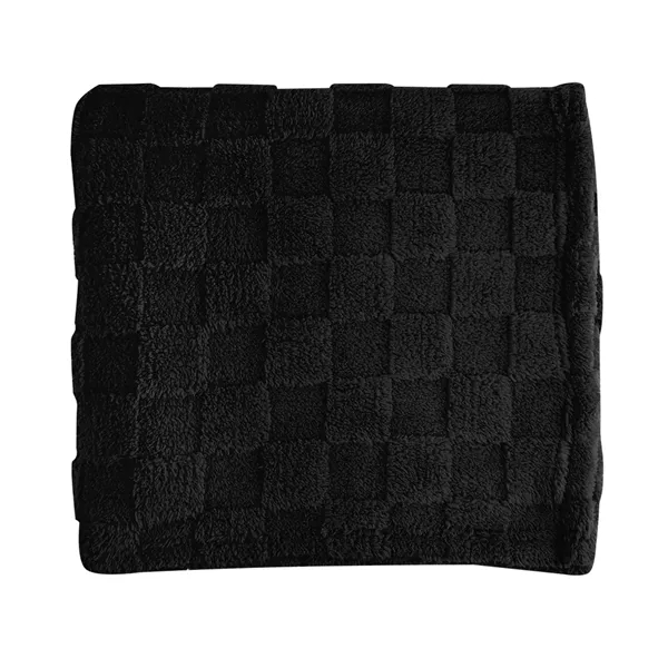 Custom rPET Checkered Sherpa Blanket