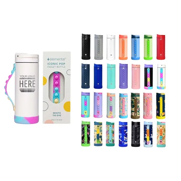 Elemental® Iconic Pop Fidget 14oz Stainless Steel Bottle - Elemental® Iconic Pop Fidget 14oz Stainless Steel Bottle - Image 0 of 32