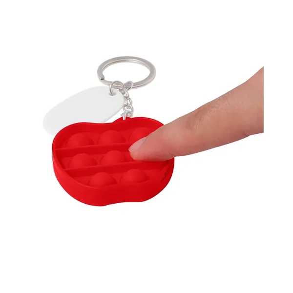 Push Pop Bubble Apple Fidget Sensory Keychain