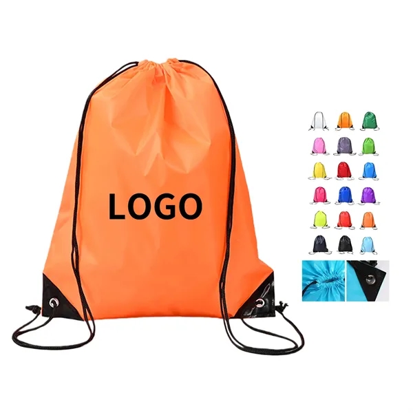 Polyester Drawstring Backpack Reinforced Corner Adjustable - Polyester Drawstring Backpack Reinforced Corner Adjustable - Image 0 of 20