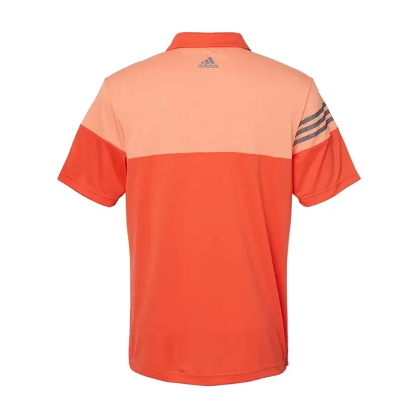 Adidas Men's Heathered 3-Stripes Colorblocked Polo - Adidas Men's Heathered 3-Stripes Colorblocked Polo - Image 2 of 10