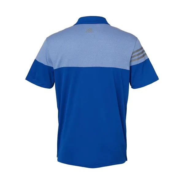 Adidas Men's Heathered 3-Stripes Colorblocked Polo - Adidas Men's Heathered 3-Stripes Colorblocked Polo - Image 4 of 10