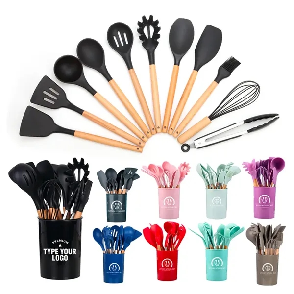 12 PCS Silicone Cooking Utensil Set - 12 PCS Silicone Cooking Utensil Set - Image 0 of 5