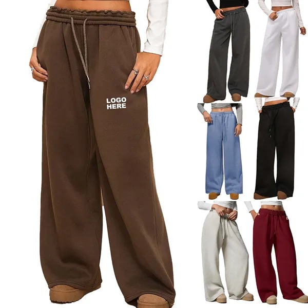 Custom Women's Wide-Leg Fleece Sweatpants - Custom Women's Wide-Leg Fleece Sweatpants - Image 0 of 32