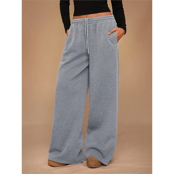 Custom Women's Wide-Leg Fleece Sweatpants - Custom Women's Wide-Leg Fleece Sweatpants - Image 6 of 32