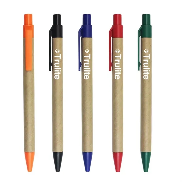 Eco-friendly Kraft Paper Barrel Click Ballpoint Pen