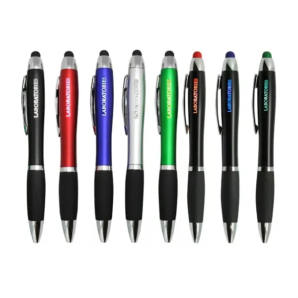 Curvy Plastic Stylus Pen w/Light UP Engraving - Curvy Plastic Stylus Pen w/Light UP Engraving - Image 1 of 1