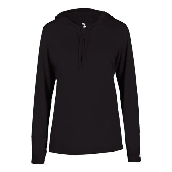 Custom Badger Women's B-Core Long Sleeve Hooded T-Shirt