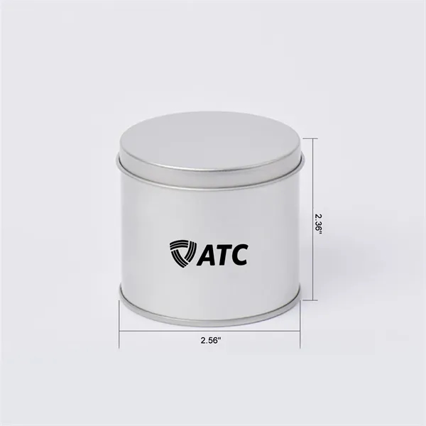 Silver Round Tin Box with Flat Lid (2.56*2.36 Inches)