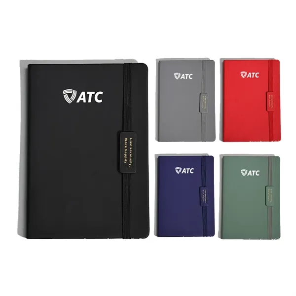 Executive Leatherette Notebook with Elastic Band