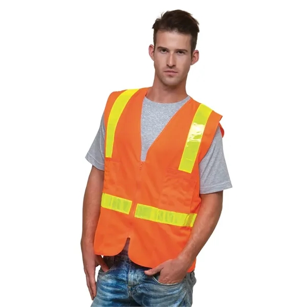 Bayside Unisex USA-Made ANSI Solid Surveyor's Vest Class 2