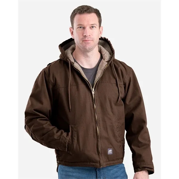 Berne Apparel Men's Heartland Washed Duck Hooded Work Coat