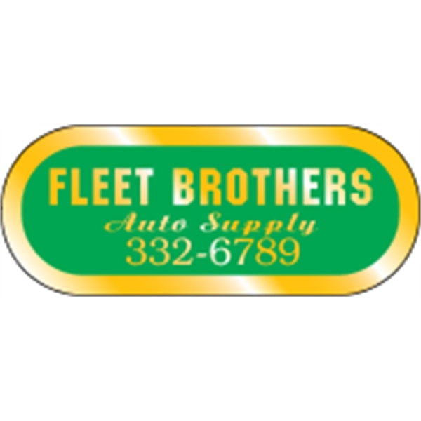 2.5" x 1" Capsule ID Decal - Gold Polyester - 2.5" x 1" Capsule ID Decal - Gold Polyester - Image 0 of 2